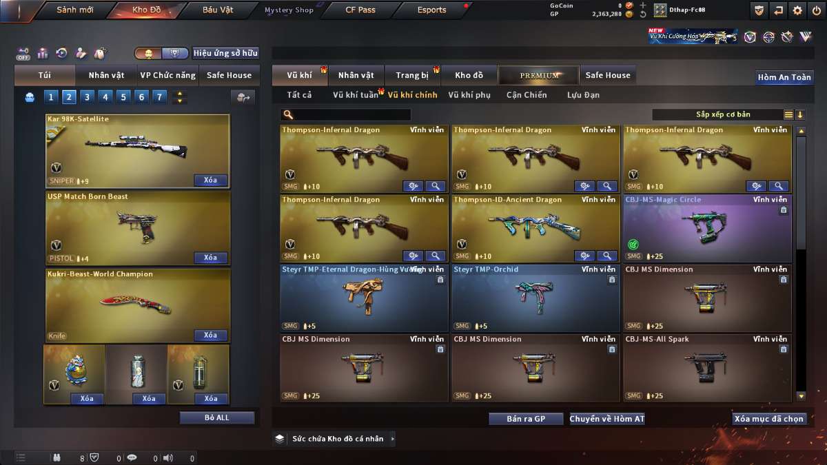 shop acc cf uy tin gia re